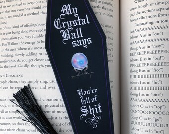 Crystal Ball Bookmark, Gothic Bookmark, Witchy Bookmark, Halloween