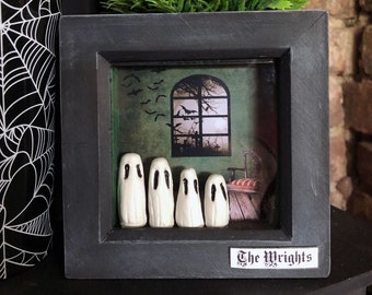 Personalised Family Ghost Picture, Unique Dark Home Accessory, Ghost Collector's Gift, Year Round Halloween Home