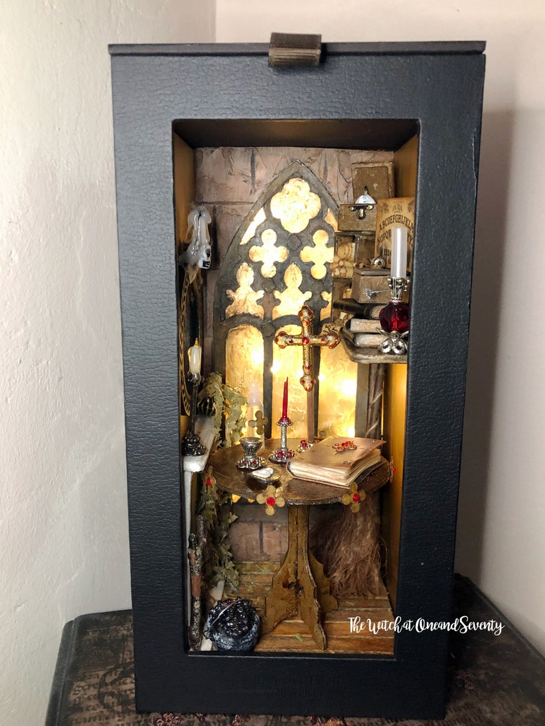 Miniature Gothic Church Display Doll House Church Altar Etsy