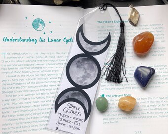 Sabbat Gift, Witchy Bookmark, Triple Moon Bookmark, Triple Goddess, Magic Bookmark, Witchcraft, Magick, Sabbat Gift, Esbat Gift