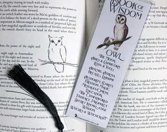 Sabbat Gift, Autumn Bookmark, Fall Bookmark, Witchy Bookmark, Owl Bookmark, Witchcraft, Magick, Sabbat Gift, Esbat Gift