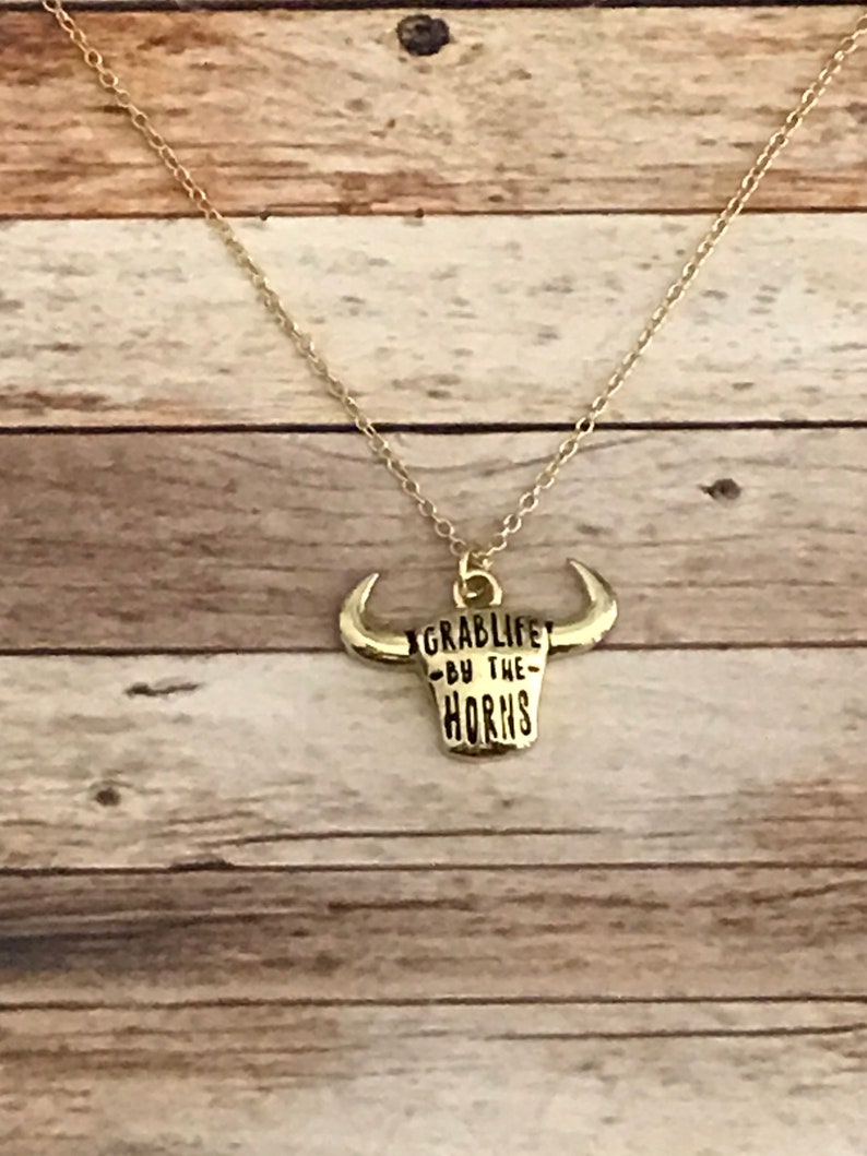 Grab Life By The Horns Golden Bull Head Pendant Necklace