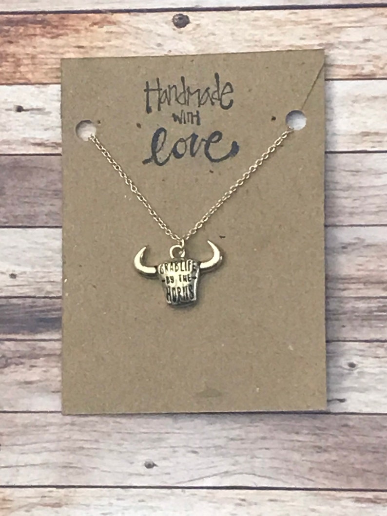 Grab Life By The Horns Golden Bull Head Pendant Necklace