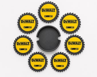 3D Printed Saw Blade Coasters (Set of 4 or 6) – Workshop Decor