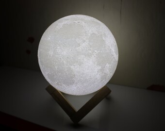 Moon Lamp 3D Led Light Rechargeable Dimmable 16 Colour Night Light Lamp Magic Moon Light, Space Moon With Remote Control Best Gift For Kids