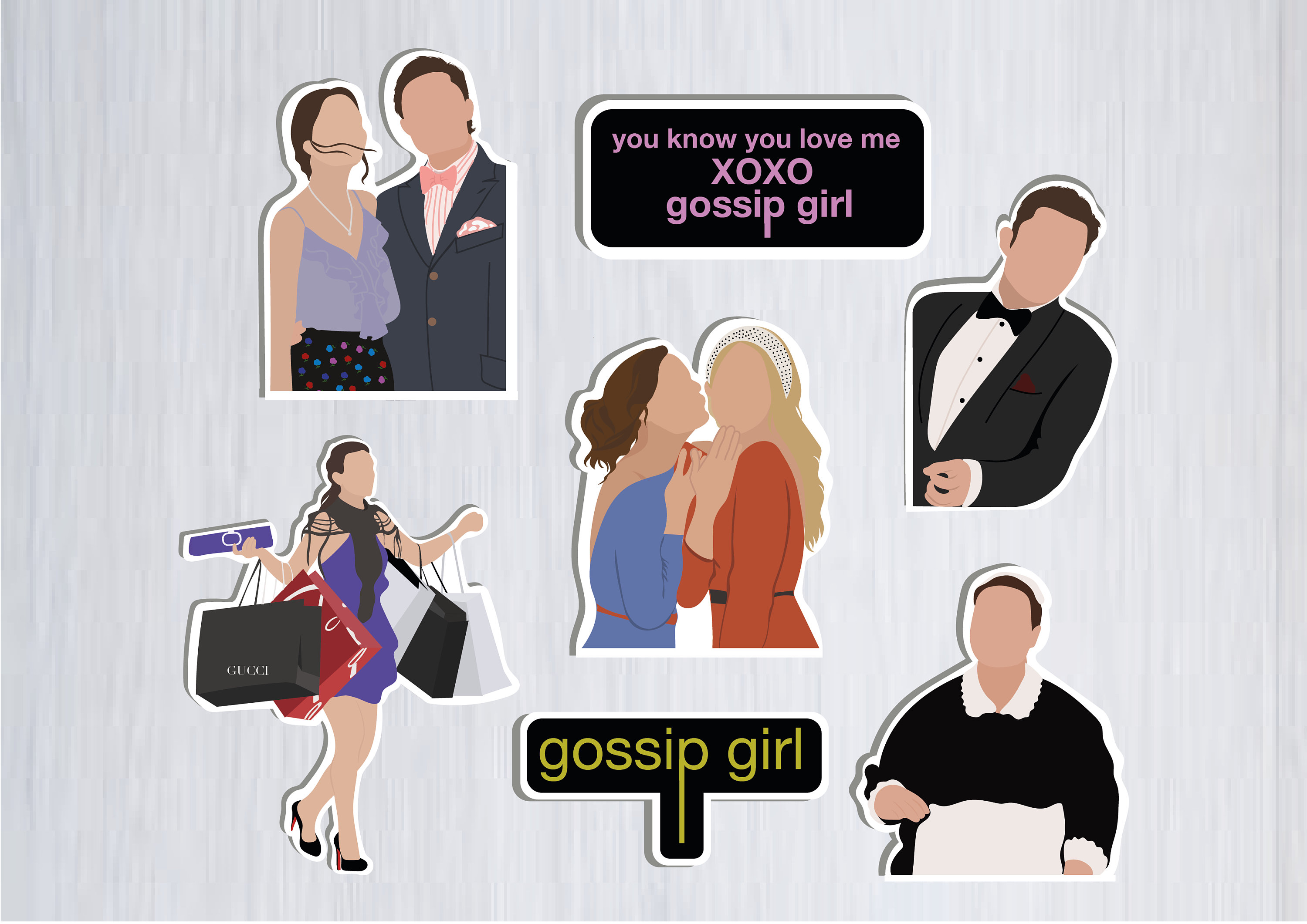 GOSSIP GIRL Stickers Etsy