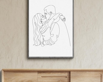 Custom Line Drawing Portrait: Minimalist Art (Digital Download)