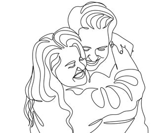 Custom line drawing. Custom line portrait. Custom line art. Custom Portrait, Personalized Portrait. Custom One-line portraits. Valentine’s