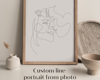 Custom line drawing. Custom line portrait. Custom line art. Custom Portrait, Personalized Portrait. Custom One-line portraits.