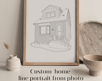 Custom house line drawing from photo