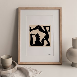 Kunst aan de muur aardetinten, kubisme kunst, mensen geometrische kunst, trendy muurkunst minimale prints, moderne muurkunst surrealistisch