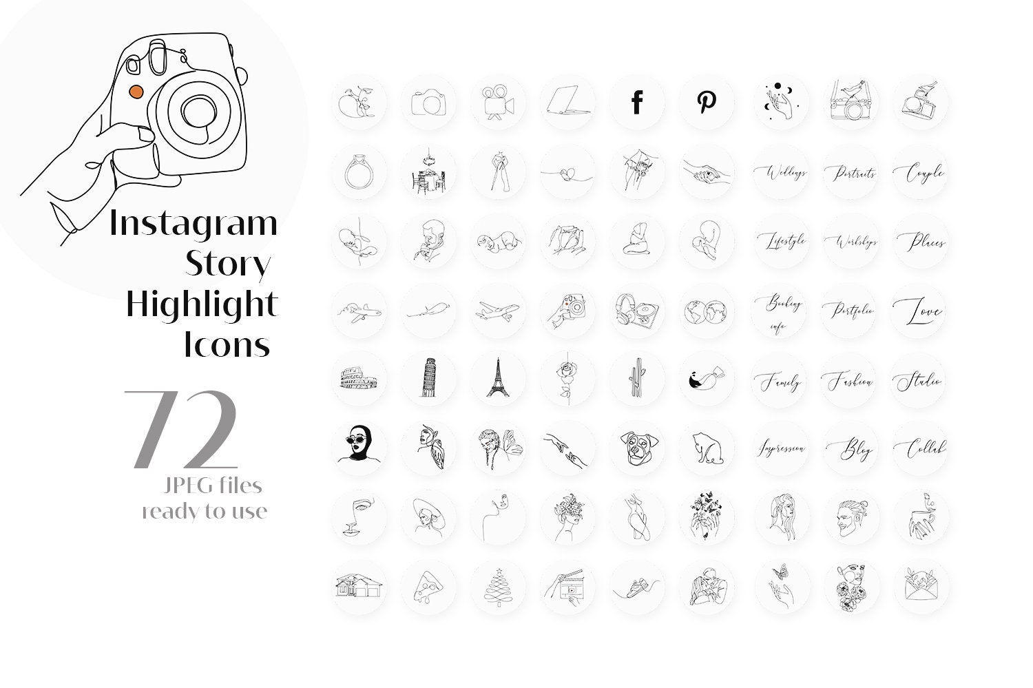 Photographer Instagram Story Highlight Icons. Boho Instagram Etsy