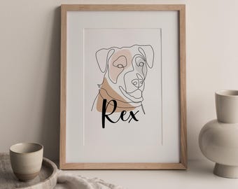 Custom Dog Line Art Portrait (Digital Download)