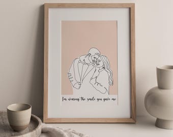 Custom Minimalist Line Art Portrait (Digital Download)
