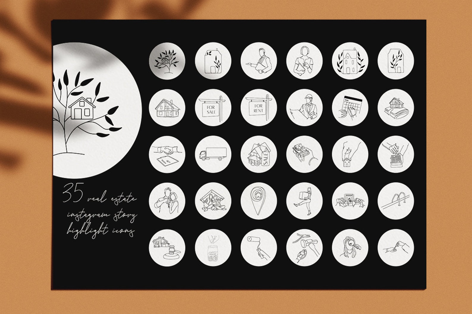 35 Real Estate Instagram Highlights Black White Gray Real Etsy