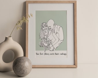 Custom One Line Portrait from Photo, Personalized Line Art (Digital Download)
