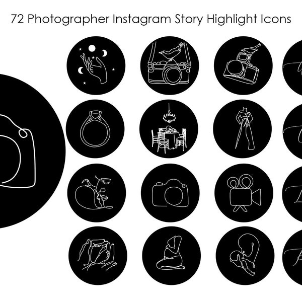 Fotograf Instagram Story Highlight Icons. Fotografie Social Media Story Icons, Event IG Highlights, Hochzeit/Eventplaner IG Icons