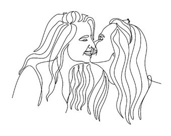 Lesbian Custom Portrait Lesbian Gift Girlfriend Wife Gift Gay Art Lesbian Couples Gift Lesbian Portrait Lesbian Art LGBT