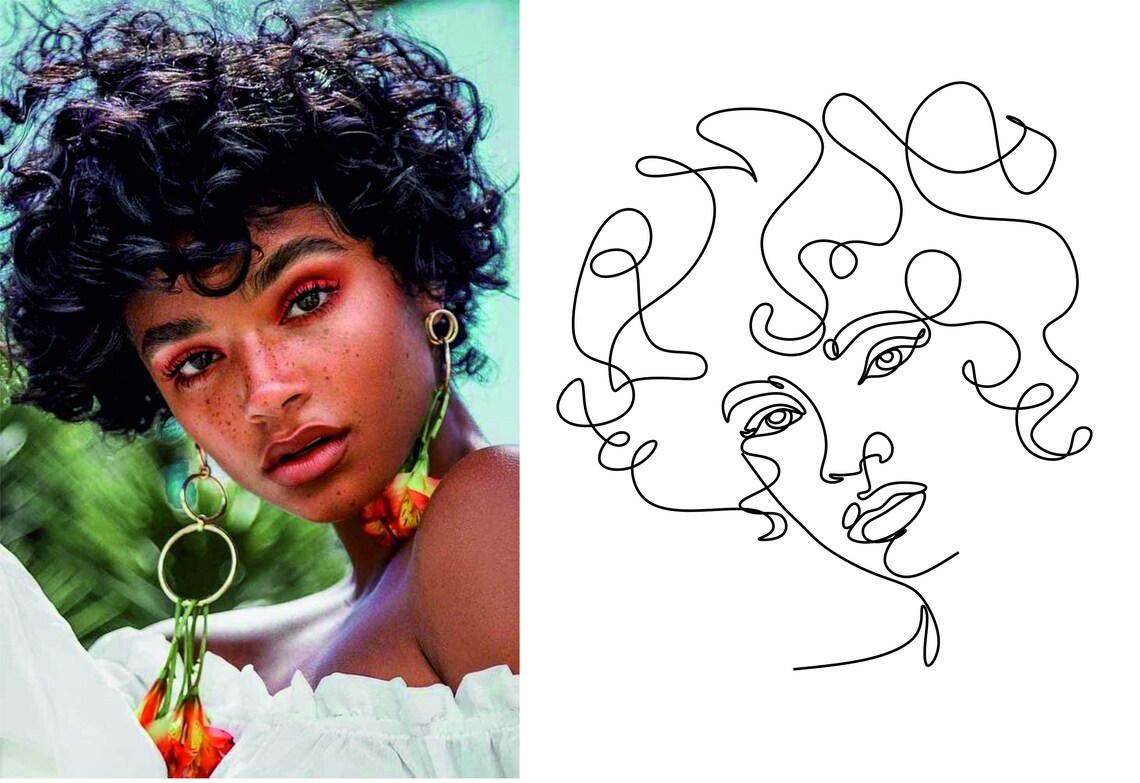 LINE ART COMMISSION. One Line Portrait From Photo. Custom Line Etsy