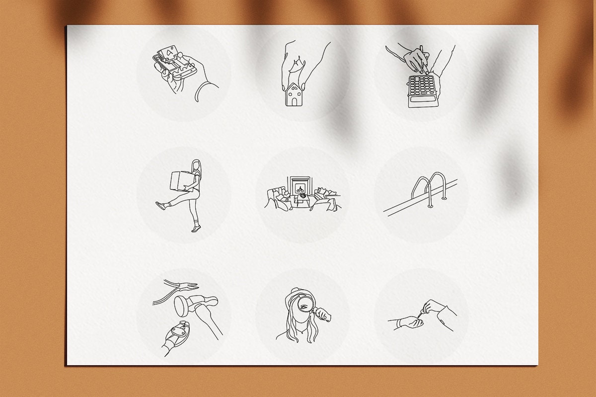 35 Real Estate Instagram Highlights Black White Gray Real Etsy