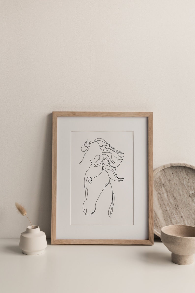 Black and White Poster Horse Portrait Print Horse Printable Art Horse Wall Art Digital Printable Farmhouse Wall Decor