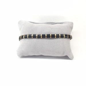 Black and gold Tila beaded bracelet