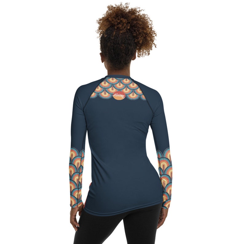 Rainbow Embroidery Pattern Women's Rash Guard Etsy