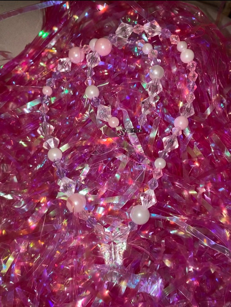Y2K butterfly beaded necklace