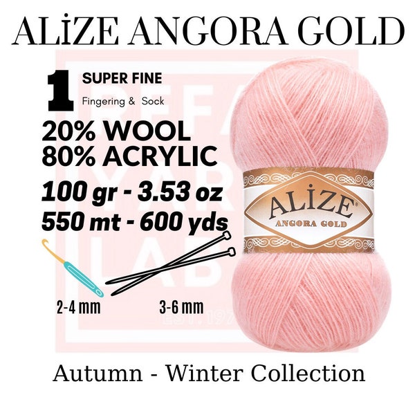 Alize Angora Gold, Mohair Yarn, Angora Yarn, Winter Yarn, Shawl Yarn, Cardigan Yarn, Fingering Yarn, Wool Yarn,Tapestry,Fine Yarn, Sock Yarn