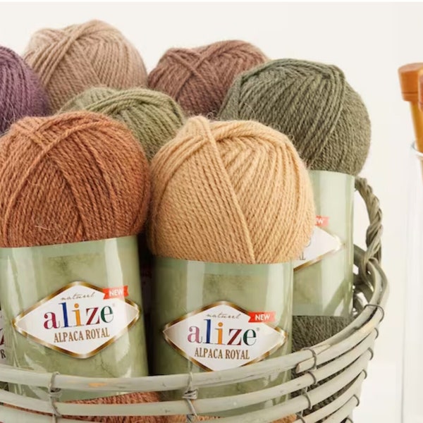 Alize Alpaca Royal Nouveau fil de laine d'alpaga 100 g, 250 mt, poids peigné, poids DK, fil d'alpaga, fil doux, fil à tricoter d'hiver et fil au crochet