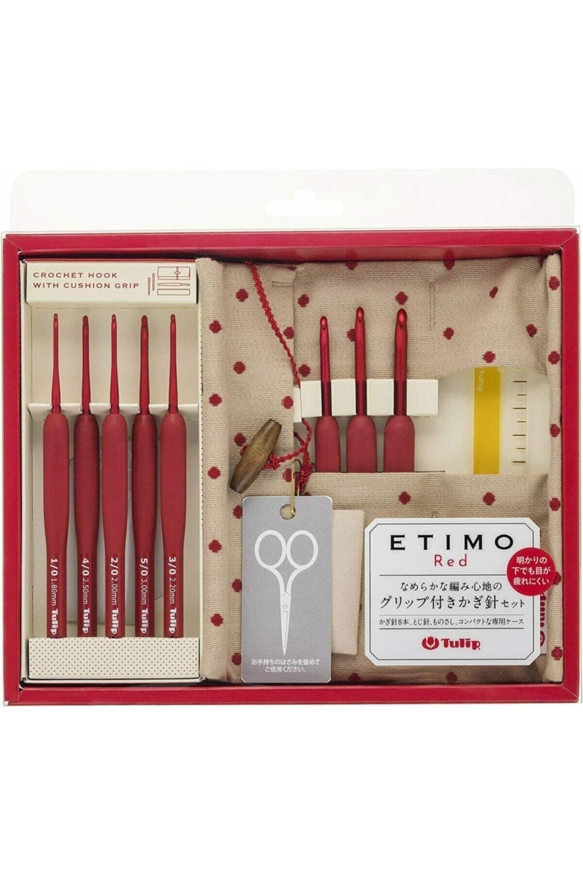 SET OF Tulip ETIMO Rose Wool and Lace Crochet Hook With Cushion Grip Includ  10 Pcs Hooks Gift 