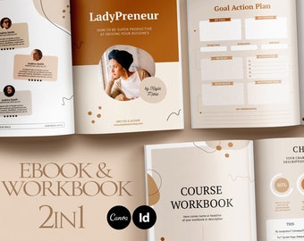 Kayla Course Creator Ebook, Workbook Template; Canva Workbook Template; Ebook Template Indesign; Online Course; Branding Workbook; Ebook PDF