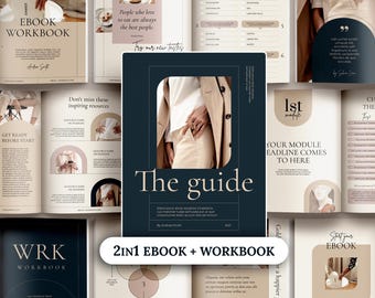 Modello di eBook per creare corsi, disponibile per Canva e InDesign. Ideale per coach, blogger e piccoli imprenditori. Oltre 160 pagine.