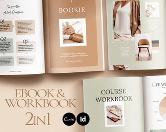 Elegant Course Creator Ebook, Workbook Template; Canva Ebook Template; Ebook Template Indesign; Ebook cover; Business Coach; Lead Magnet