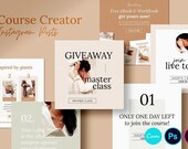 Elegant Instagram Template | Canva, Photoshop, InDesign Template | Social Media | Instagram Post | Graphic Design | Course Creator