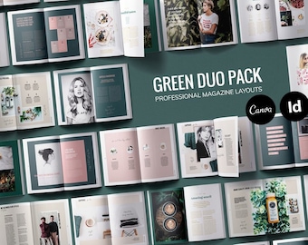 Magazine Template Duopack | Ebook Template Canva | Customizable Brochure Template | Lifestyle Magazine | Digital Magazine | Blogger Template