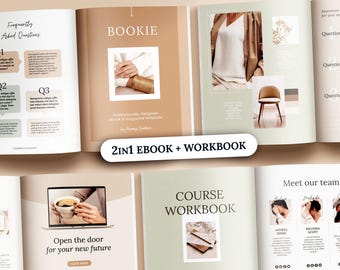 Elegant Course Creator Ebook Template, Digital Workbook Template, Canva Ebook, InDesign Ebook cover, Lead Magnet, Business Coach Resource