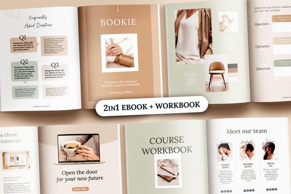 Elegant Course Creator Ebook Template, Digital Workbook Template, Canva Ebook, InDesign Ebook cover, Lead Magnet, Business Coach Resource