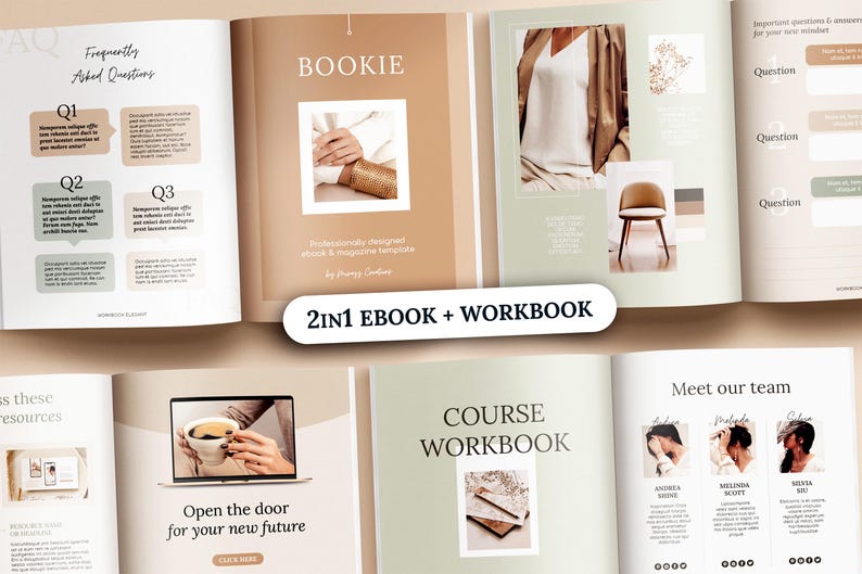 Elegant Course Creator Ebook Template, Digital Workbook Template, Canva Ebook, InDesign Ebook cover, Lead Magnet, Business Coach Resource image 1