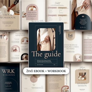 Course Creator eBook Workbook Template Canva & InDesign. Ideal for coaches, bloggers, small business entrepreneurs. More than 160 pages.