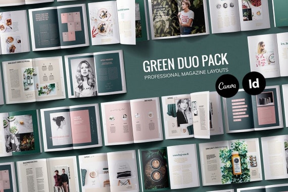 Magazine Template 2-pack, Ebook Template Canva, Customizable Brochure Template, Lifestyle Magazine, Digital Magazine, Blogger Template Adobe