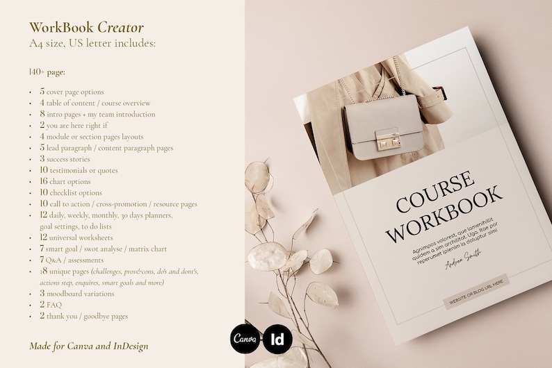 Elegant Workbook Template Canva; Adobe Indesign; Checklist Template; Branding Workbook; Online Course; Course Creator; Life Business Coach image 3