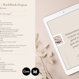 May include: A digital tablet mockup with a beige background and the text "Sometimes it feels so good to just sit by yourself." The tablet is surrounded by a light brown background and a few dried leaves.