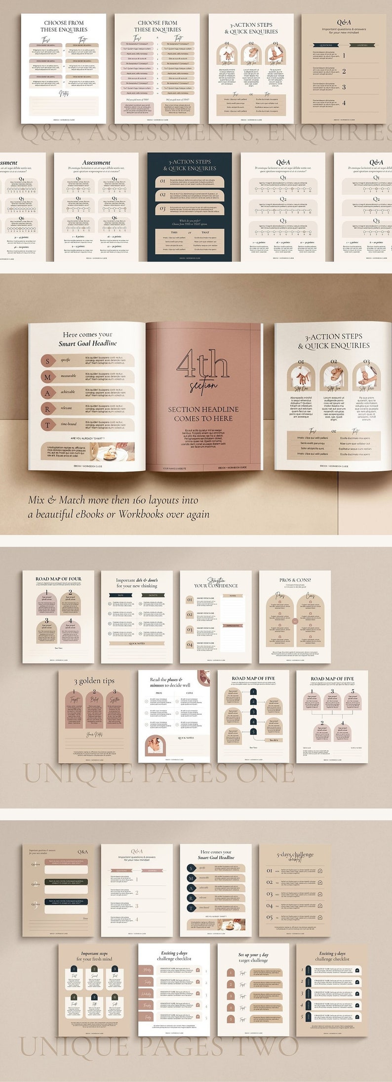 Course Creator eBook Workbook Template Canva & InDesign. Ideal for coaches, bloggers, small business entrepreneurs. More than 160 pages. image 8