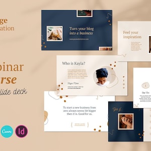 Slide Deck Template | Canva & InDesign Template | Course Webinar | Course Creator | Pitch Deck Template | Business Presentation