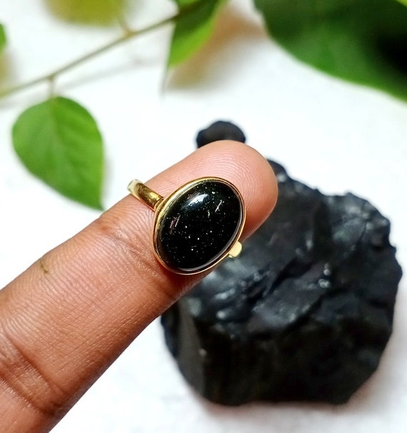 Green goldstone best sale ring