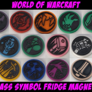 World Of Warcraft Class Symbol Fridge Magnet