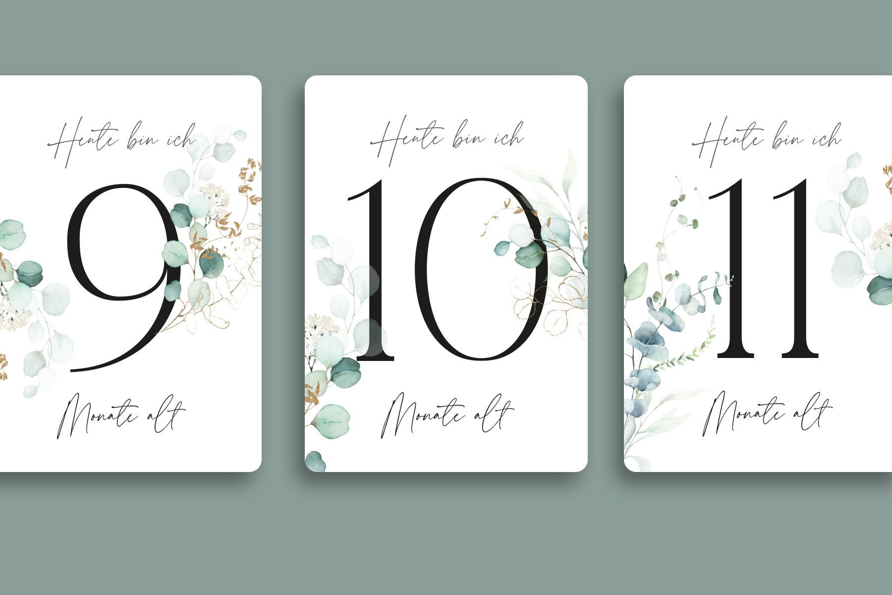 Meilensteinkarten Baby Eukalyptus