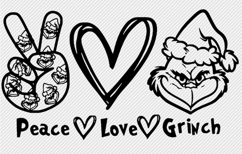 Download Peace Love Grinch SVG | Etsy