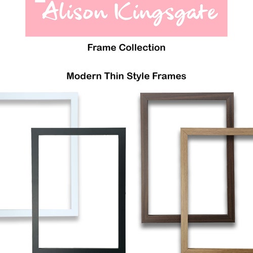 Modern Thin Photo Frame Black White Oak Walnut Picture Frame Etsy